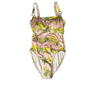 Tommy Hilfiger Pink Palm Tree Padded One Piece Swimsuit Women’s Size 12